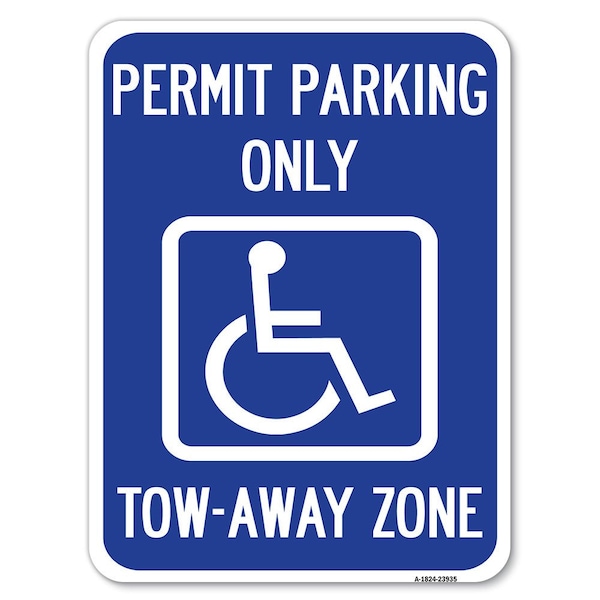 Signmission Georgia ADA Handicapped Parking Accessible Permit Parking Only Tow-Away Zone with Sym, A-1824-23935 A-1824-23935 - main